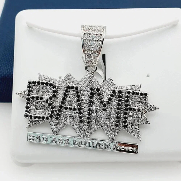 "925 Sterling Silver Plated CZ Pendant, INUS1BR285 - Picture 1 of 9